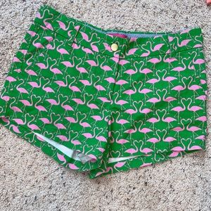 Pink flamingo green shorts SzM